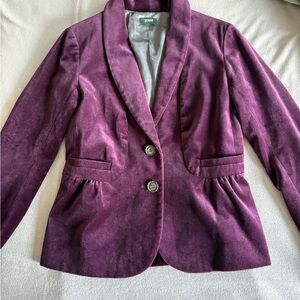 J. Crew Rich Purple Velvet Blazer
